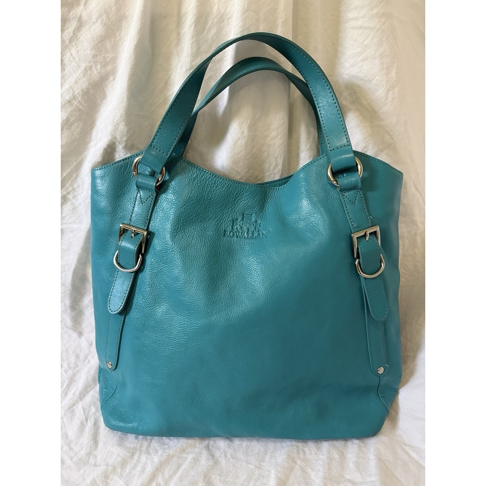 Rowallan of Scotland Hand Made Fine Leather Teal Grab Bag Shoulder Handbag Purse